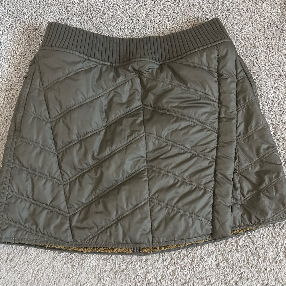 Prana Olive Quilted Mini Skirt